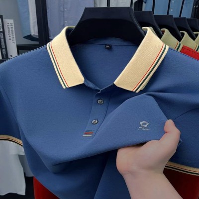 Premium Polo Shirt - Blue Contrast
